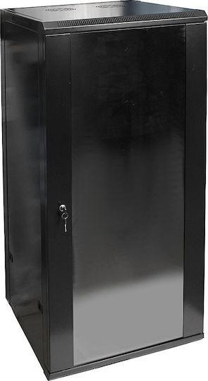 Delta Επιτοίχια Καμπίνα Rack 27U Μαύρο EPRADO-R19-27U/600