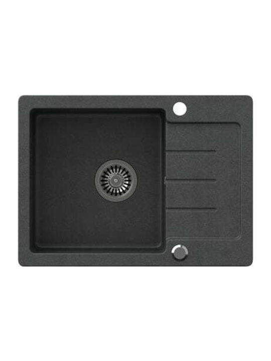 Steiner Johnny Drop-In Мивка Inox със смесител Ш60xД44см черен гранит