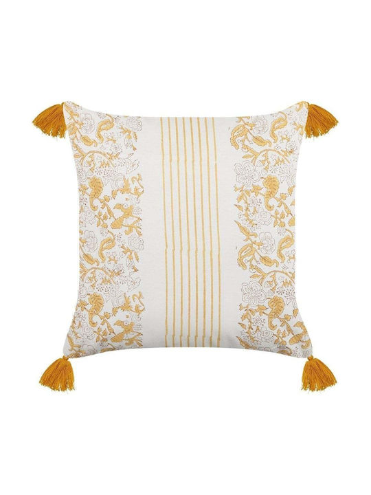 Beliani Sofa Cushion from 100% Cotton Yellow 45x45cm