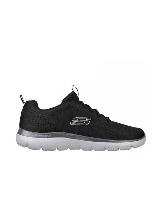 Skechers Engineered Mesh Lace-up Ανδρικά Αθλητικά Παπούτσια Running Ανθρακί