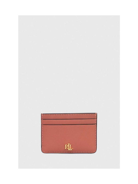 Кожен калъф за карти Lauren Ralph Lauren в розов цвят 432876732