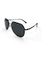 V-store Sunglasses with Black Metal Frame and Black Polarized Lens POL1941-01