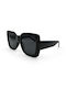 V-store Women's Sunglasses with Black Plastic Frame and Black Polarized Lens POL0083-01