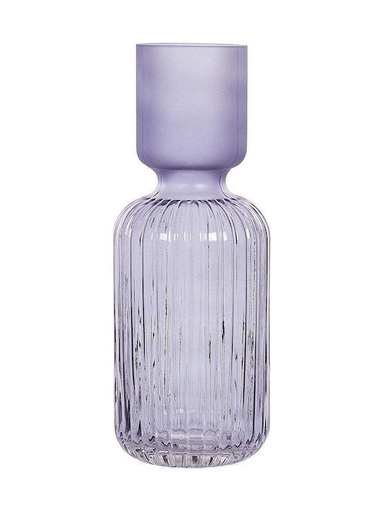 Beliani Vază decorativă Sticlă Violet 1buc