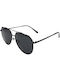 V-store Sunglasses with Black Metal Frame and Black Polarized Lens POL9214GREY