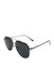 V-store Unisex Sunglasses with Black Metal Frame and Black Polarized Lens