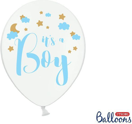 Σετ 6 Μπαλόνια Baby Shower Latex Λευκά 30εκ.