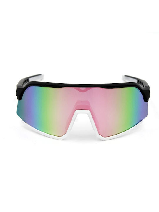V-store Sonnenbrillen mit Schwarz Rahmen und Mehrfarbig Polarisiert Spiegel Linse POL1149GREEN