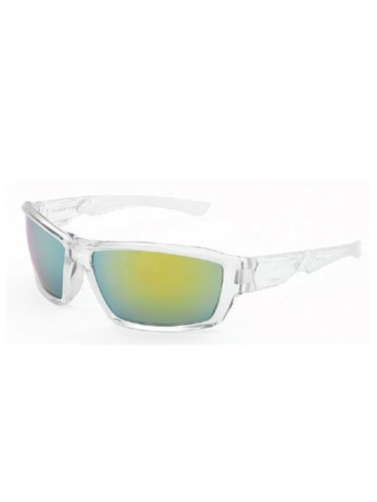V-store Sonnenbrillen mit Transparent Rahmen und Grün Spiegel Linse 20.544TRANSPGREEN