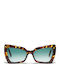 Bob Sdrunk Women's Sunglasses with Brown Tartaruga Plastic Frame and Green Gradient Lens