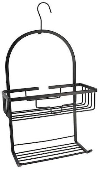 Wall Mounted Bathroom Shelf Metallic 28x12.5x12.5cm Black