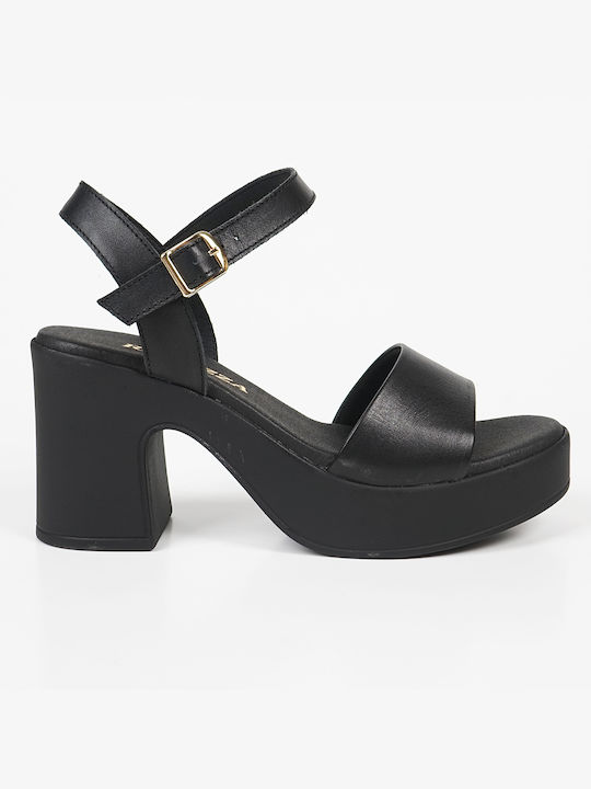 Ragazza Leder Damen Sandalen in Schwarz Farbe