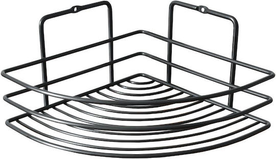 Next Corner Wall Mounted Bathroom Shelf Metallic 19x19x10cm Black