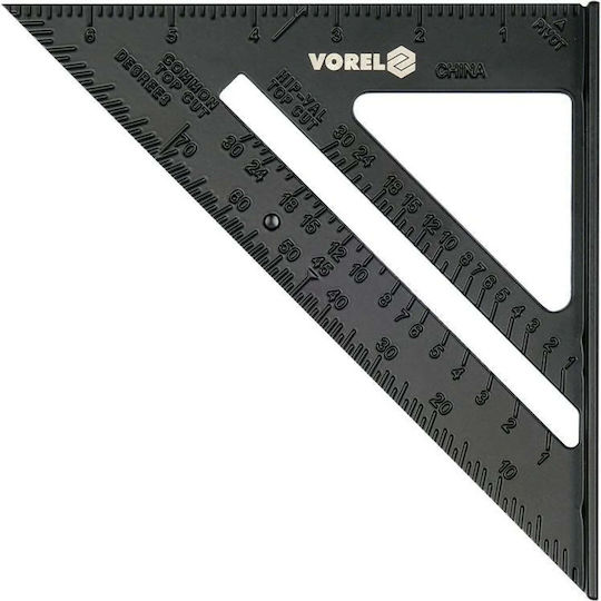 Vorel Carpenters Angle Ruler Aluminum Length 25cm with Protractor
