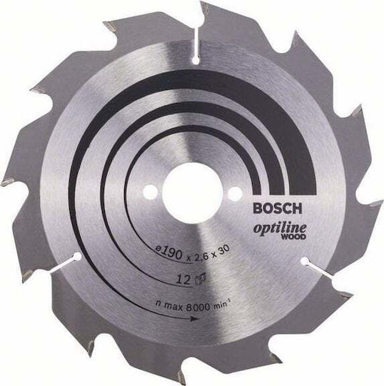 Bosch Pro Optiline Wood Cutting Disc Wood Hole Diameter 190mm with 12 Teeth 1pcs