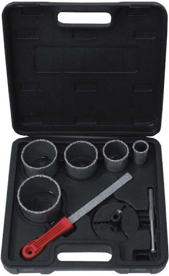 Dedra Set de burghie diamantate Găuri de carotare cu diametru între 51mm și 83mm pentru Cărămidă refractară și Gresie 1750gr