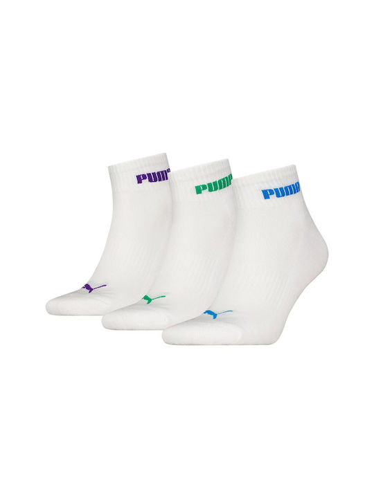 Puma Unisex Running Κάλτσες Λευκές 3 Ζεύγη