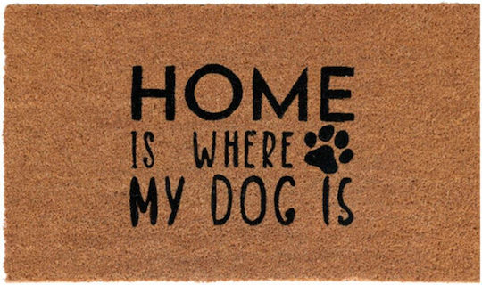 Next Праг за вход Антиплъзгащ Правоъгълена от Каучук Home Is Where The Dos Is 43x73бр