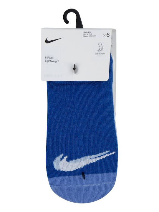 Nike Παιδικές Κάλτσες Αθλητικές Μπλε 6 Ζευγάρια