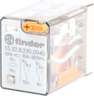 Finder Ρελέ Ράγας Καστάνιας 10A Διπολικό με Τάση 230V