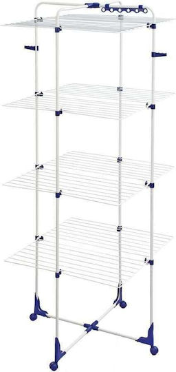 Leifheit Pegasus Folding Floor Metallic Clothes Drying Rack with Wheels with Hanging Length 45m