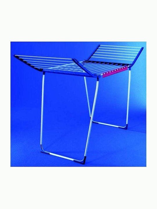 Leifheit Plus Metallic Folding Floor Clothes Drying Rack with Hanging Length 18m