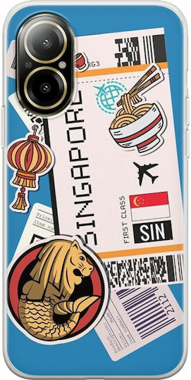 Ticket To Singapore Back Cover Silicon Multicolor (Realme C67)