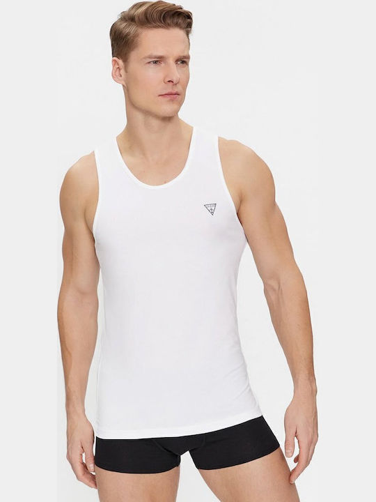 Guess Men's Undershirt Short-sleeved in White C...