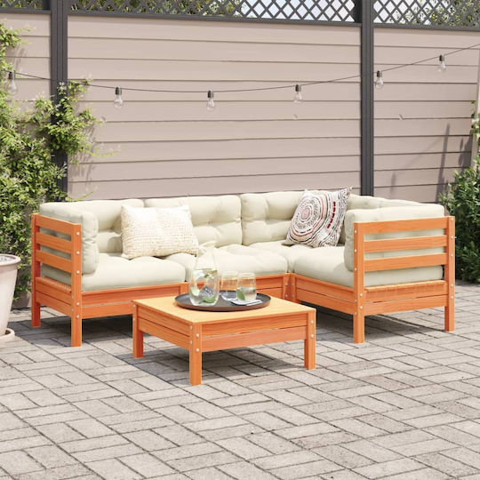 Garten- und Outdoor-Möbelsets 5 Stück Braune mit Kissen