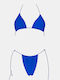 Set Bikini Dreieck mit Abnehmbarer Verstärkung & Brasilien Blau