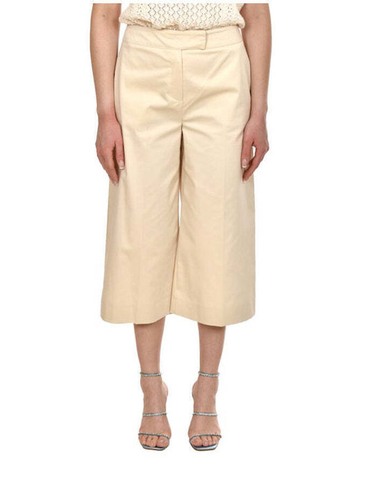 Marella Women's Cotton Trousers in Regular Fit Ecru
