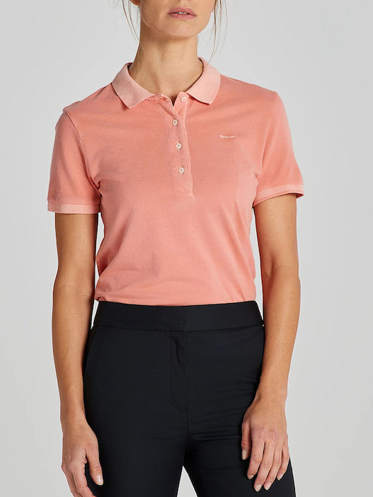 Gant Sunfaded Women's Polo Shirt Short Sleeve Coral