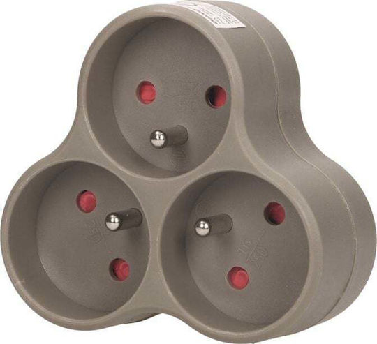 Orno Steckdosenleiste 3 Positionen ohne Kabel Braun