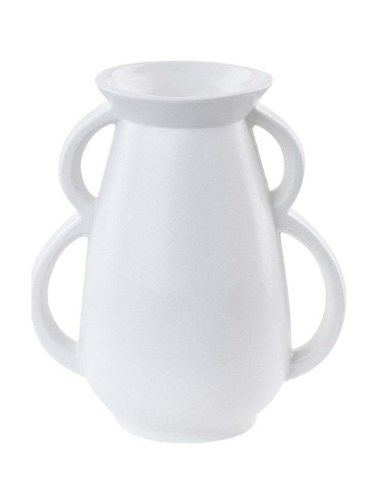 Beliani Decorative Vase White