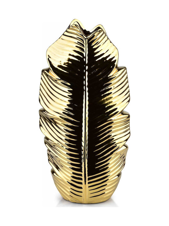 Mondex Decorative Vase Leaf Gold 7.5cm