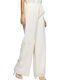 Panna Women's Fabric Trousers with Rubber Band Latte