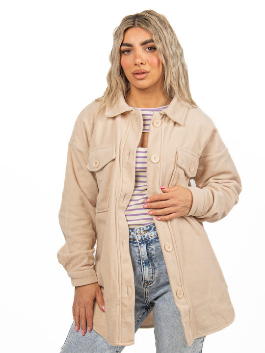 Ellen Women's Short Lifestyle Jacket for Winter Beige