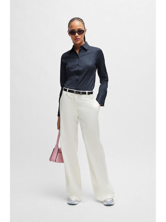 Halenar1 Women's Fabric Trousers Beige