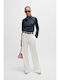 Halenar1 Women's Fabric Trousers Beige