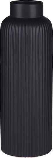 Atmosphera Διακοσμητικό Βάζο Κεραμικό Μαύρο Φ10xΥ28.5cm