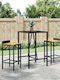 Outdoor Bar Rattan Table Black 70x70x110cm