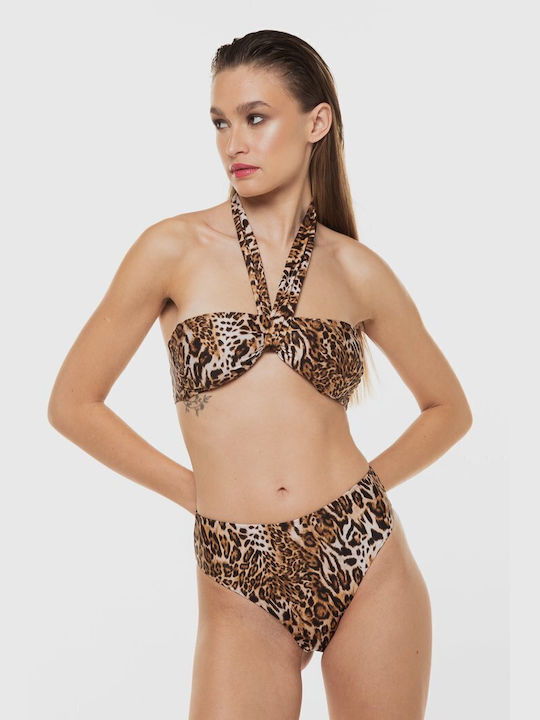 Guess Bikini Alunecare Talie înaltă Animal Print