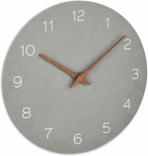 TFA Wanduhr Hölzernes Gray