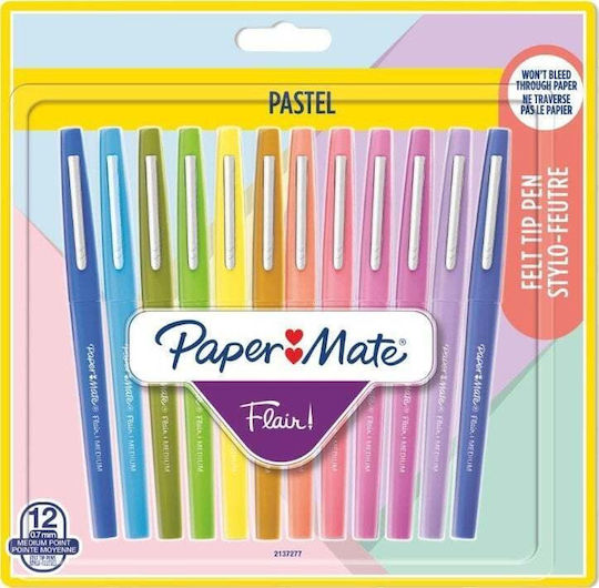 Paper Mate Paper Mate Faserschreiber Flair 12er Pastell M Blister 0,7 Mm