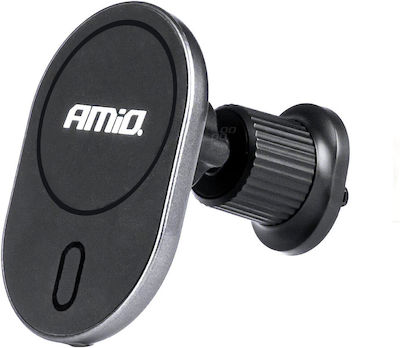 AMiO Mobile Phone Holder Car with Magnet and Wireless Charging Black