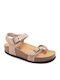 Leather Women's Flat Sandals Anatomic Nobuck Taupe