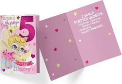 Kukartka Karnet Pr-325 Birthday 5 Girls Balloons