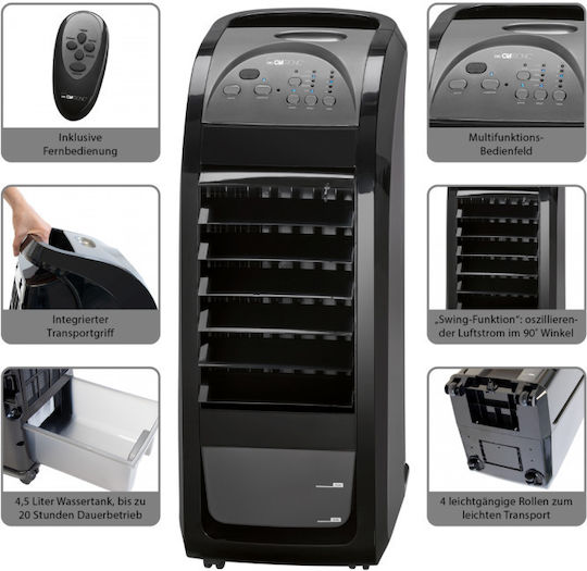 Clatronic LK 3742 Luftkühler 70W mit Fernbedienung Schwarze