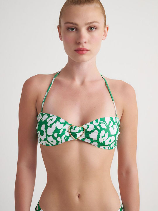 SugarFree Padded Strapless Bikini with Detachable Straps GREEN