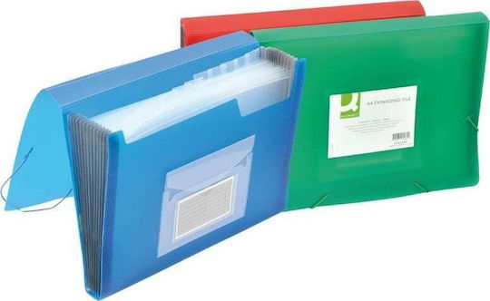 Q-connect Programming Folder PP Elastic A4 6 Compartments Transparent Green